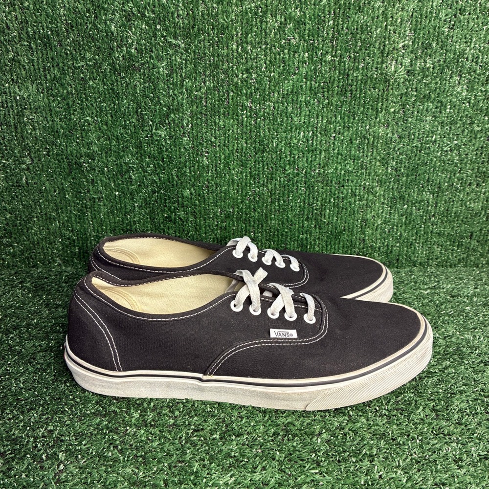 Vans Authentic Canvas Low Top Skate Waffle Sole Sneakers Black Mens Size 12.0 US